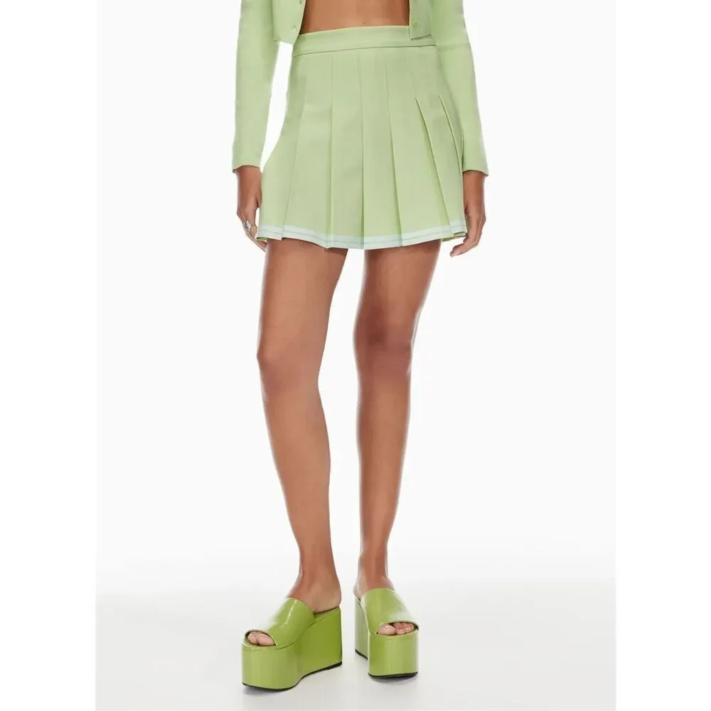 ✨Aritzia Sundays Best Olive Micro Pleated Sz 4 Skirt✨